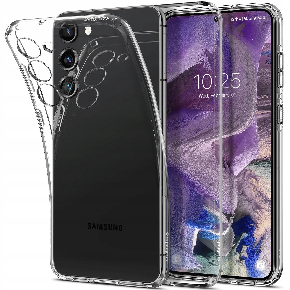 Chrbát Spigen Liquid Crystal pre Samsung Galaxy S23, bezfarebný